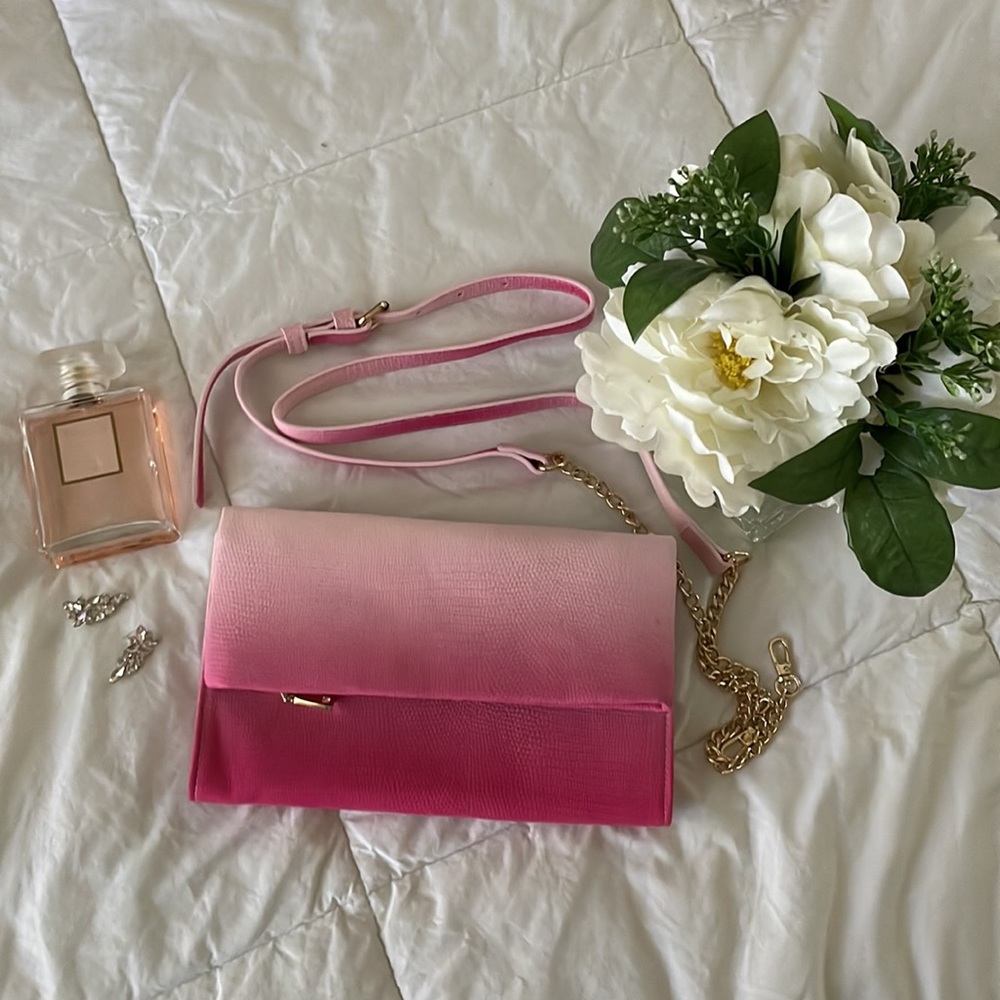 Inc International Concepts pink gradient clutch